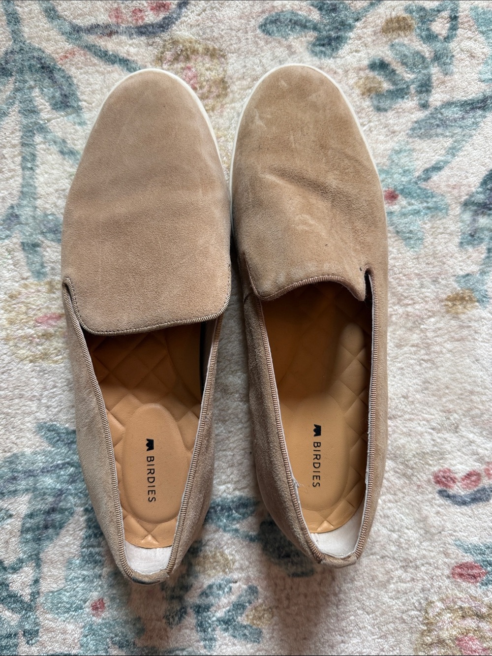 Birdies Women’s  Taupe Suede Slip-On Loafers